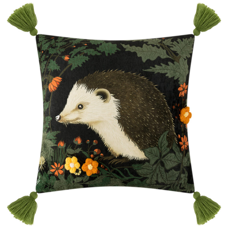 Housse de coussin décoratif hérisson 18 x 18 po
