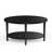 Solid Wood Oval Coffee Table with 2-Tier Storage, Mid-Century Modern-1661151207
