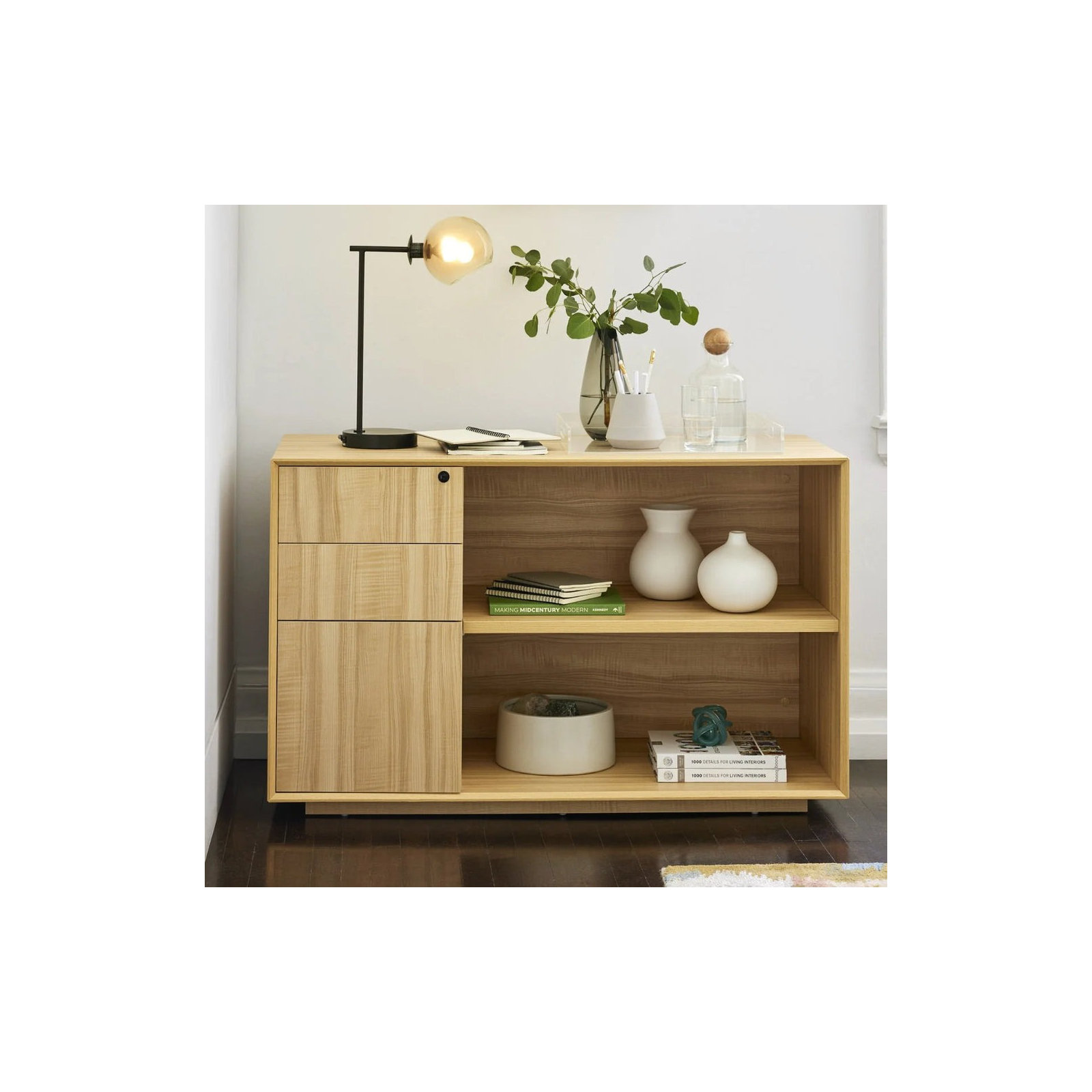 Credenza, Woodgrain, Left