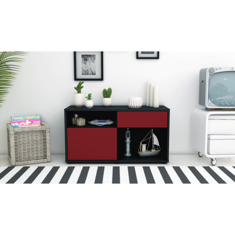 Elmer 1 - Drawer Chest of Drawers, Black / Red