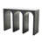 Vesel Cole And Grey Wood Art Deco Arched Cutout Console Table With White Marble Tabletop