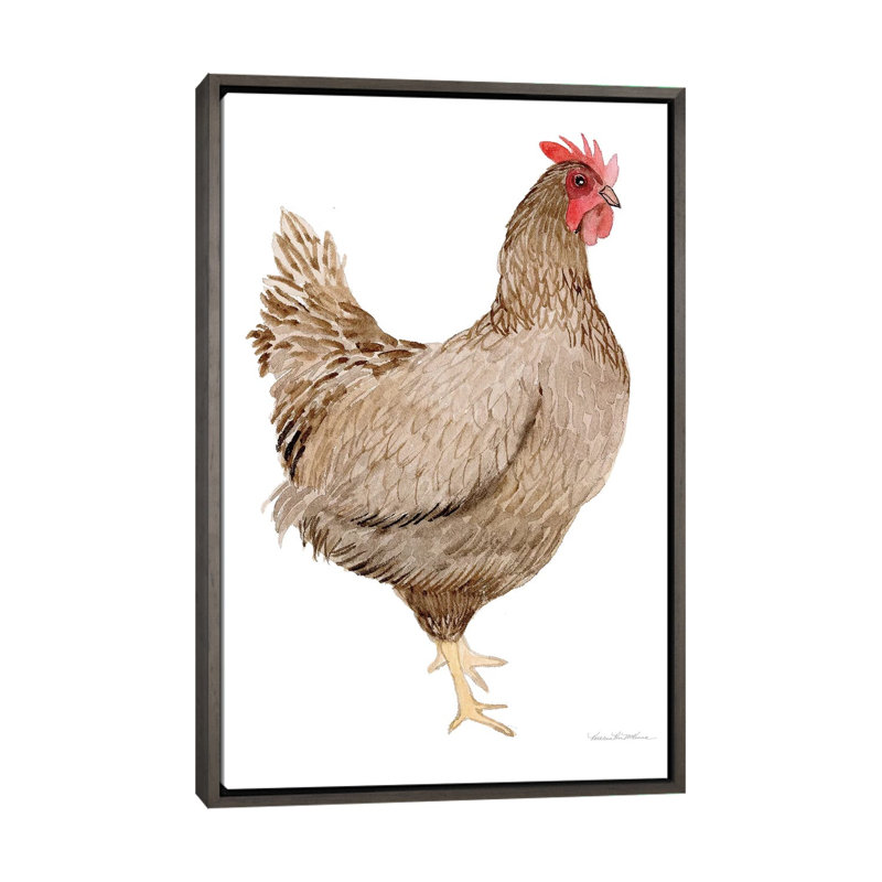 «Life on the Farm: Chicken Element III» par Kathleen Parr McKenna - reproduction, H 40 po x l 26 po x P 1,5 po, Aucun mat