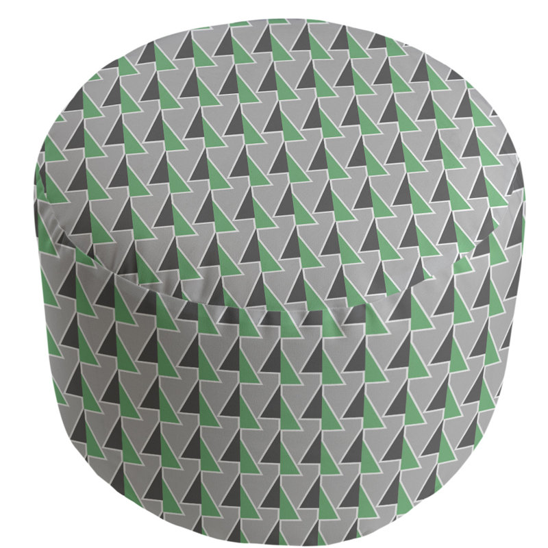 Upholstered Pouf, Green