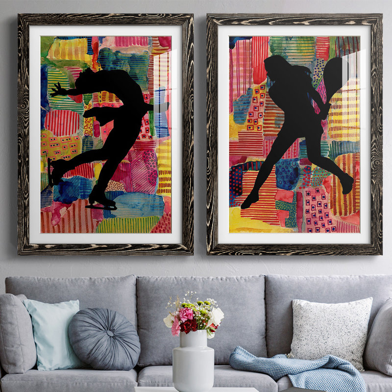 «Patchwork Athlete III», reproduction encadrée de qualité supérieure - prête à être accrochée, Noir
