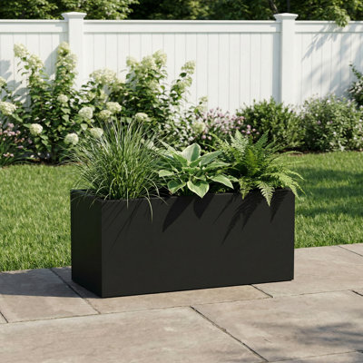 Jardinières rectangulaires en métal pour plantes d'extérieur