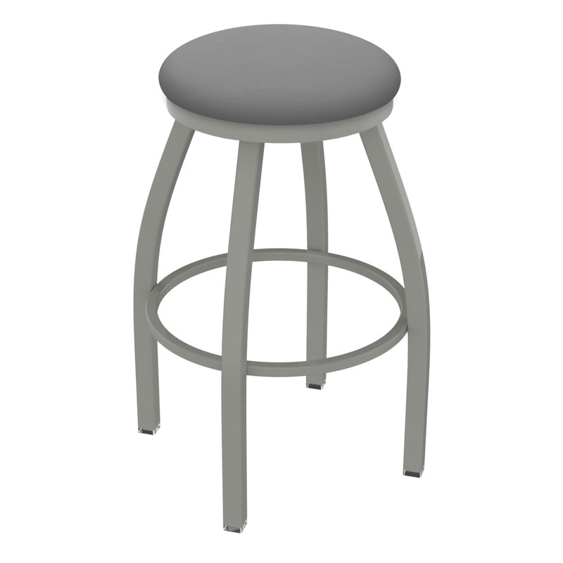 Tabouret pivotant Cragin XL802, Nickel anodisé, Vinyle - gris Folkstone Canter