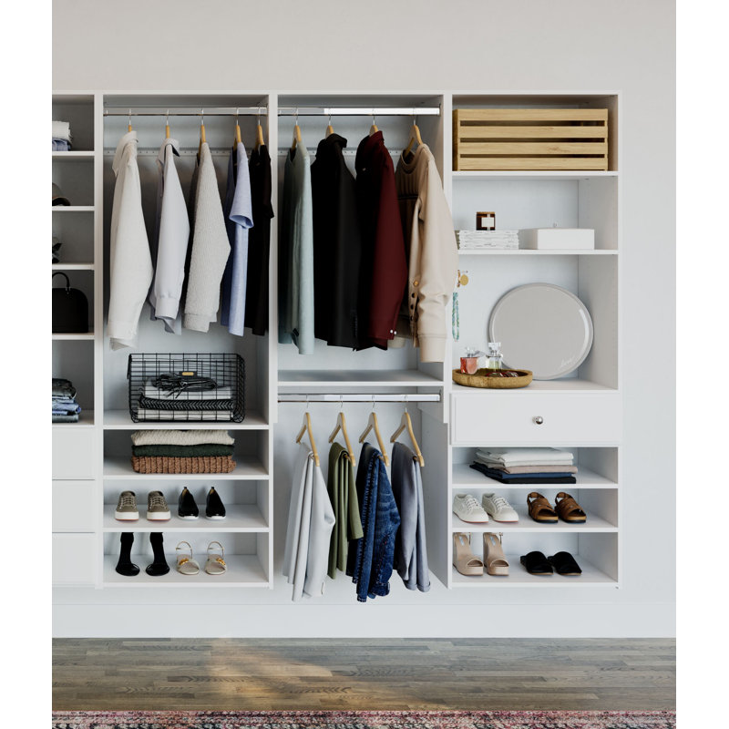 Grid 12'' - 25.125'' Closet System (Can Be Cut To Fit), White