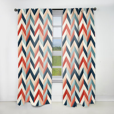 Nautical Allure Chevron Pattern - Chevron Curtain - Velvet Room Darkening - 1 Panel