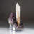 Natural Calcite on Amethyst Cluster