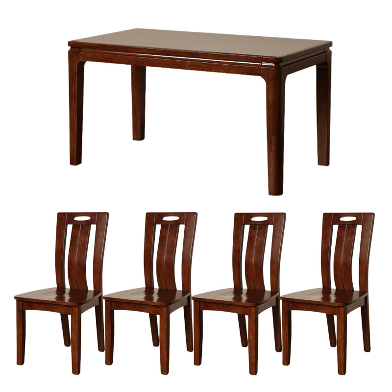Table en bois d'hévéa rétro simple, 5