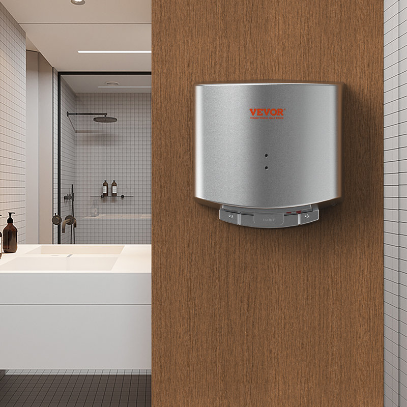 Compact Silver ABS Automatic Hand Dryer with High-Speed Motor