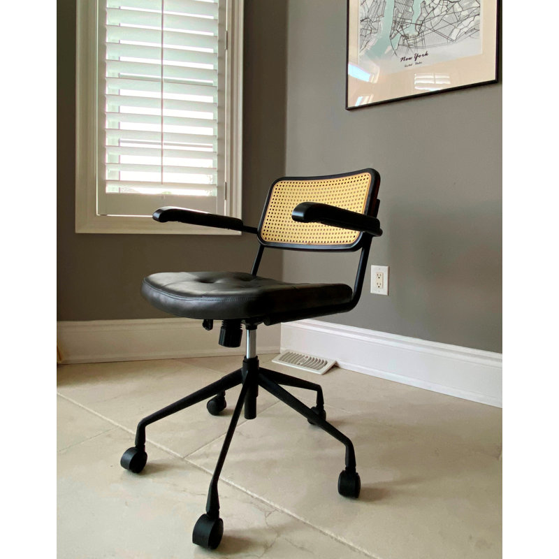 Chaise de bureau rembourrée en polyuréthane SEAT4U, Gris anthracite foncé