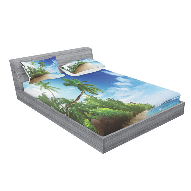 Ocean Microfiber Sheet Set, Queen Sheet Set + Fitted Sheet + 2 Pillowcases