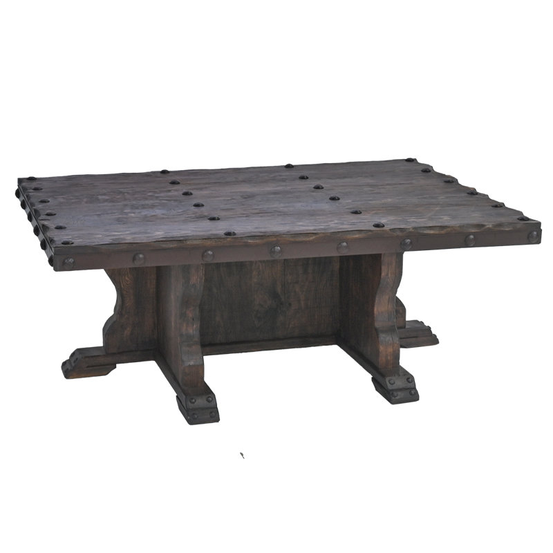 Table basse à tréteaux en bois massif