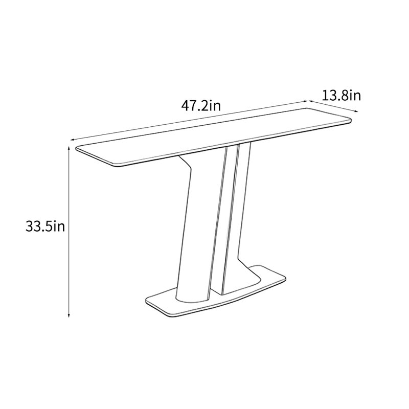 Console haut de gamme légère et luxueuse, H 33,5 po x l 47,2 po x P 13,8 po, Noir / Beige