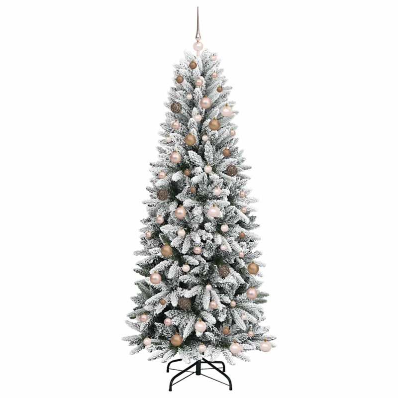 vidaXL Artificial Christmas Tree with 300 LEDs White, 6.89 ft