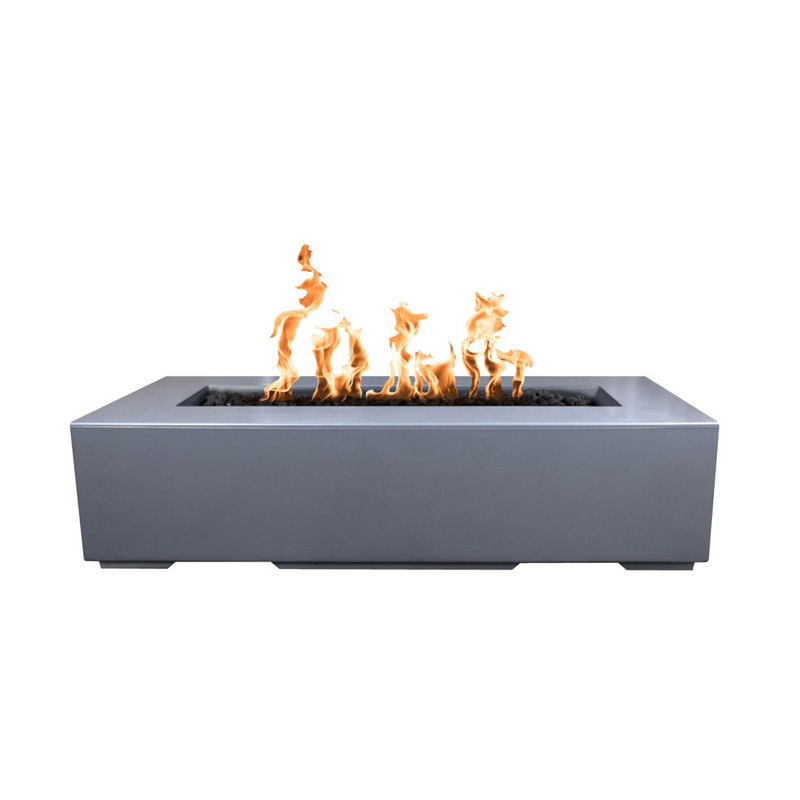Regal Rectangle Concrete Smokeless Fire Pit, 13" H x 60" W x 24" D, Gray, Natural Gas