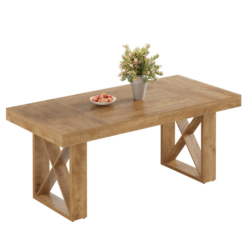 63'' Farmhouse Rectangular Dining Table for 4–6 with Rustic Wood Finish