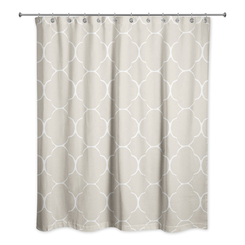 Rideau de douche géométrique simple, Beige