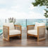 Masayushi Patio Acacia Wood & Woven Rope Lounge Chair With Cushions