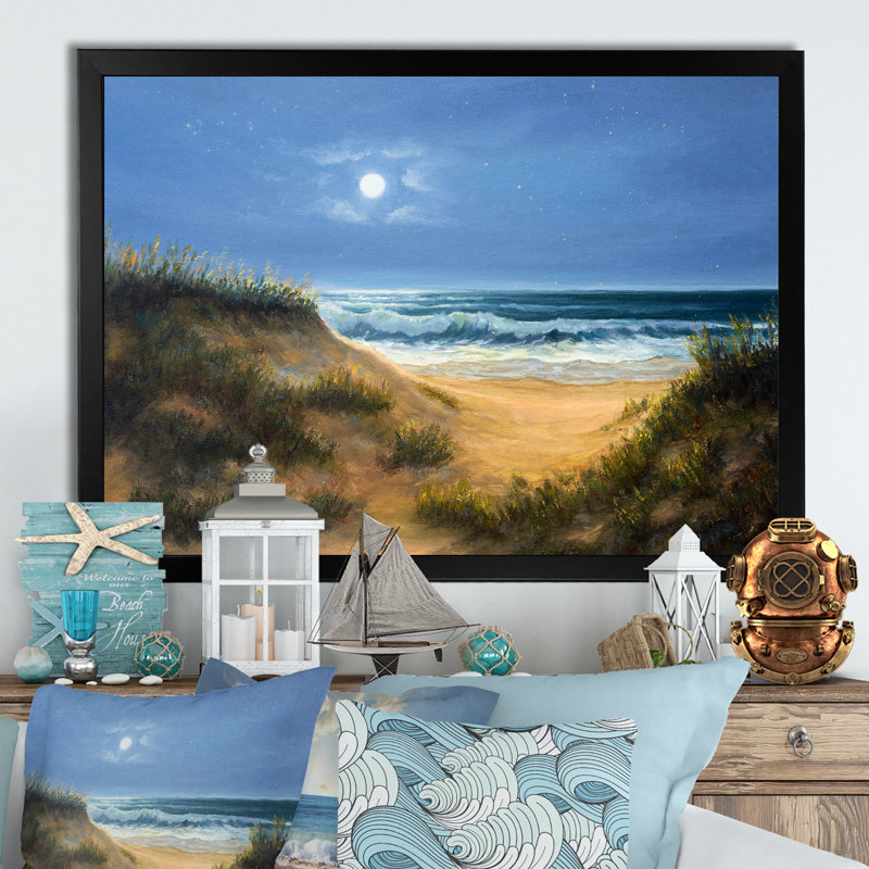 «Wild Blue Ocean Waves», reproduction d'art sur toile, H 8 po x l 12 po x P 1 po, Cadre noir