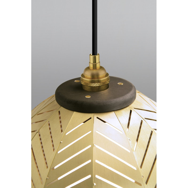 Amicus 1 - Light Pendant, 10.25" H x 12" W x 12" D, Dark Stained Walnut/Rose Gold