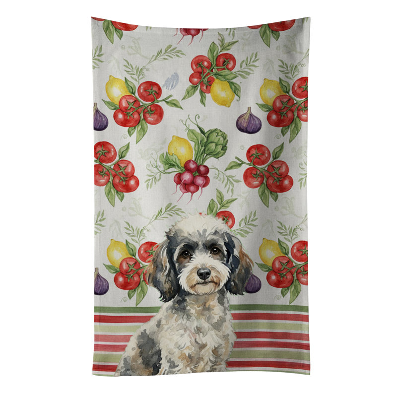 Toy Parti Poodle Vegetables Kitchen Towel, Toy Parti Poodle
