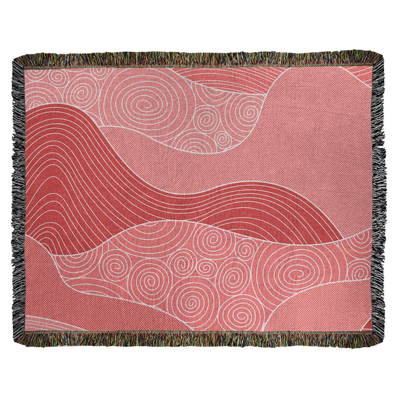 Katelyn Elizabeth Hand Woven Throw Blanket, 37" W x 52" L, Red