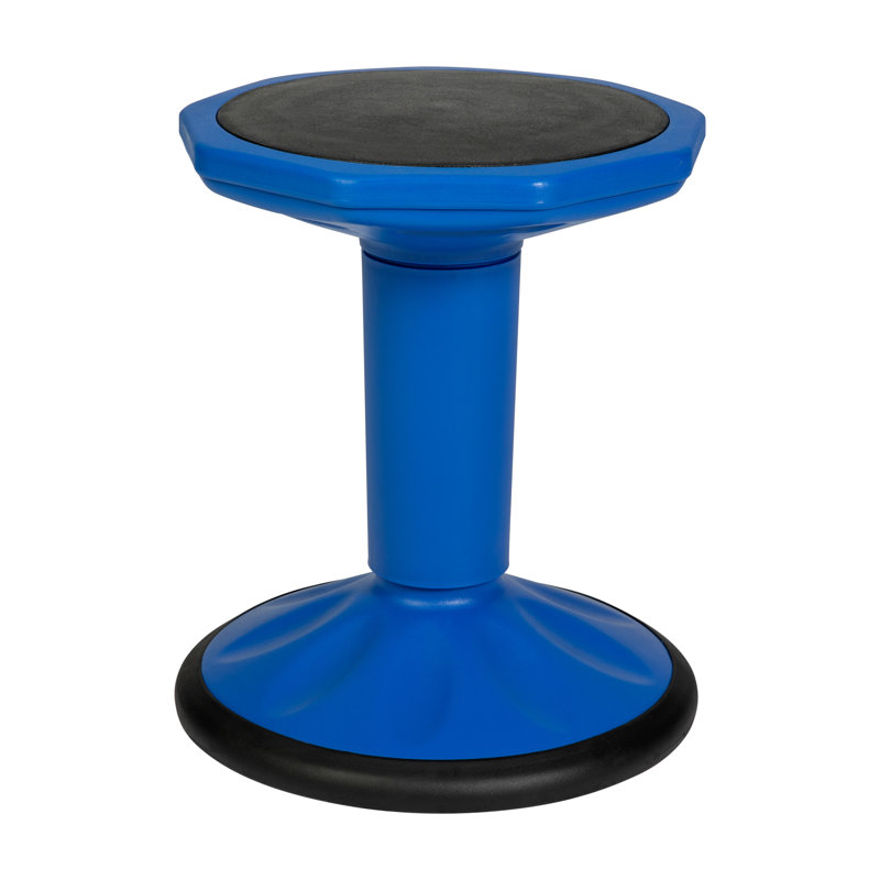 Commercial Fixed Height Collaborative Wobble Stool, Blue, 16" H x 12.75" W x 12.75" D