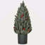 Arbre de Noël artificiel de 18 po de haut miniature enneigé et enneigé, décoration de Noël avec pommes de pin et baies