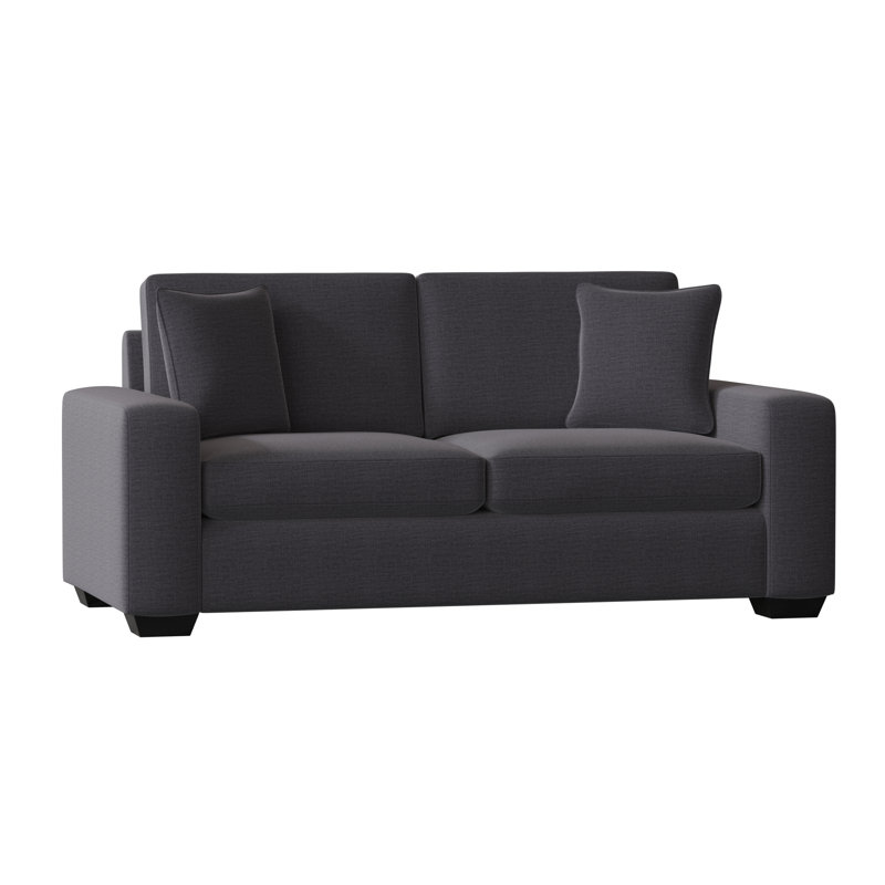 Anastase 79'' Upholstered Sofa, Espresso, Jango Charcoal