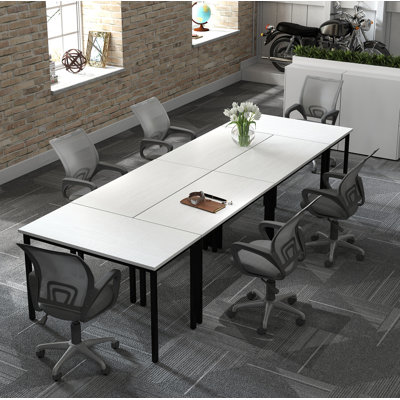 Sharlen 165.3''Wide 12FT Modular Rectangular Conference Table, Modern Seminar Table