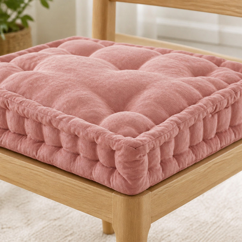Coussin de sol en chenille 1 pièce, Peach