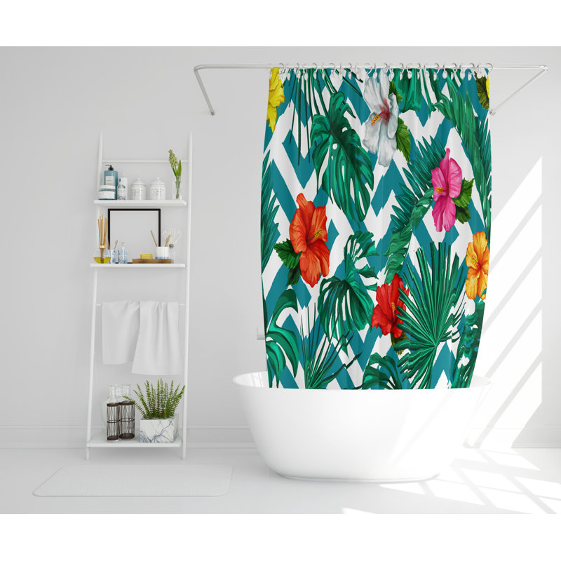 Gwendoline 2 Piece Polyester Shower Curtain Set, 168cm H x 168cm W
