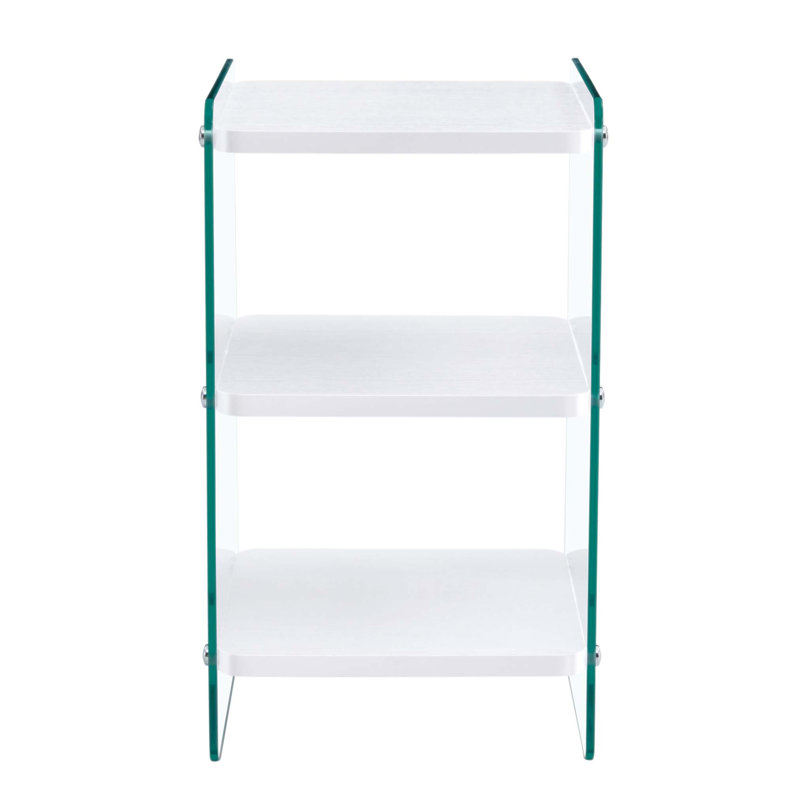 Tables de chevet à trois niveaux en MDF avec autocollants, élégantes et fonctionnelles pour les intérieurs modernes.