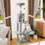 Cat Climbing Tree With Hammock, Scratching Posts, Two Dangling Balls, And Plush Hideaway, Cat Tower For Apartment-416438716