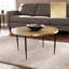 Table basse ronde avec plateau en relief