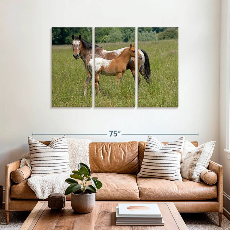 Bramalo Appaloosa, cheval et poulain, H 36 po x l 57 po