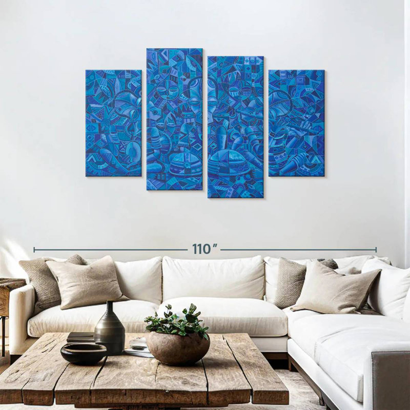Bande bleue Abarca, H 48 po x l 75 po