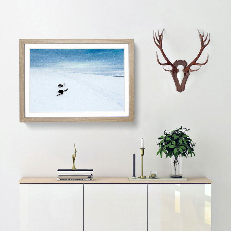 Playing Penguins - Picture Frame Painting Print, 27cm H x 36cm W x 2cm D, Oak Framed