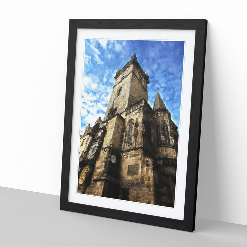 Old Town Hall in Prague - Framed Print, 36cm H x 27cm W x 2cm D, Black Framed