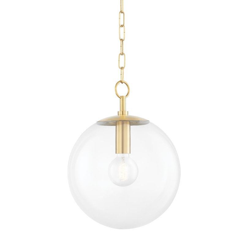 Juliana 1-Light Pendant, 11.25" H x 11.5" W x 11.5" D, Aged Brass, G25