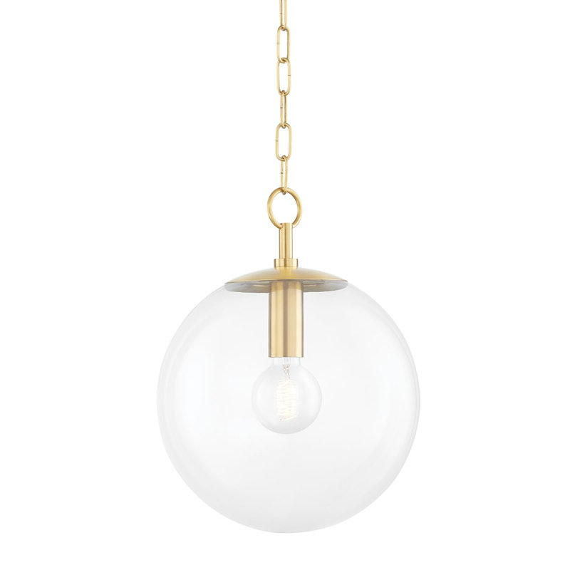 Luminaire suspendu à 1 lumière Juliana, Laiton vieilli, H 11,25 po x l 11,5 po x P 11,5 po, G25
