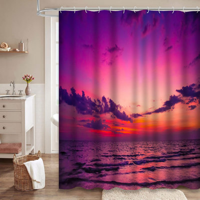 Rideau de douche Beach Sunset Sunrise Sea Twilight