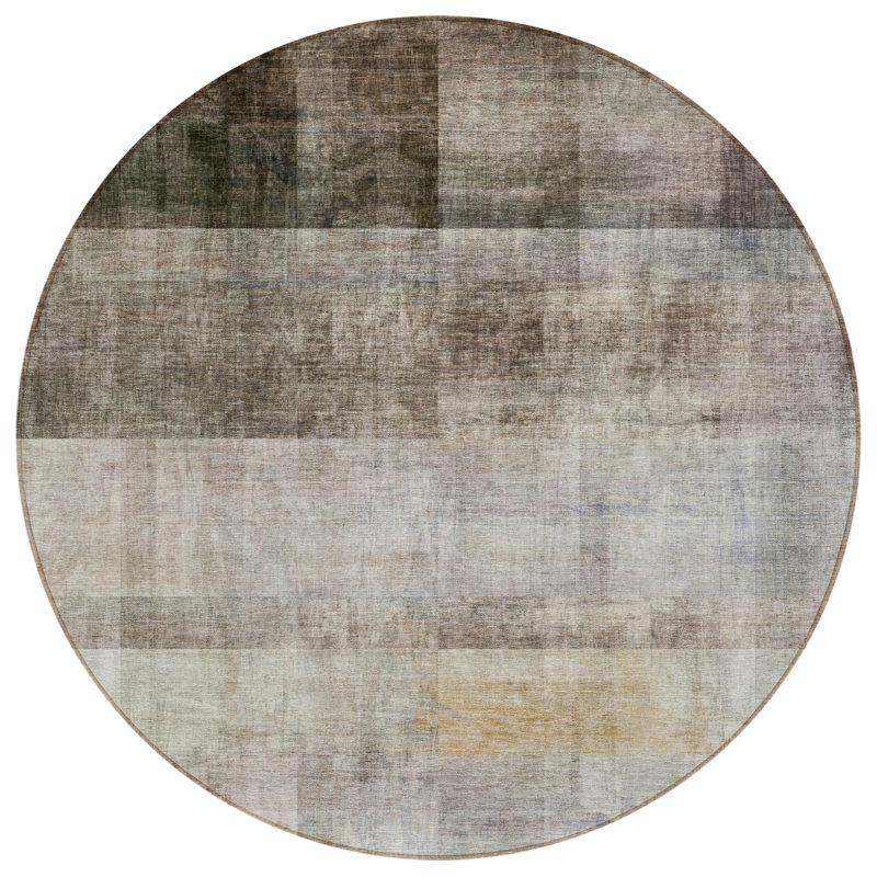 Charlack Striped Indoor / Outdoor Rug, Round 8'