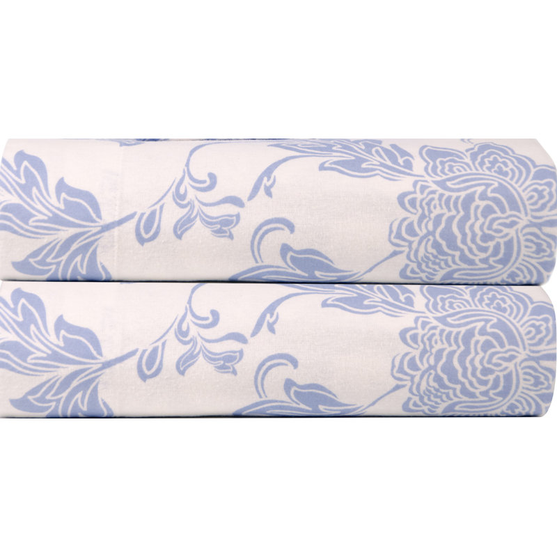 Flannel Floral Sheet Set, Queen Sheet Set+Fitted Sheet+2 Pillowcases