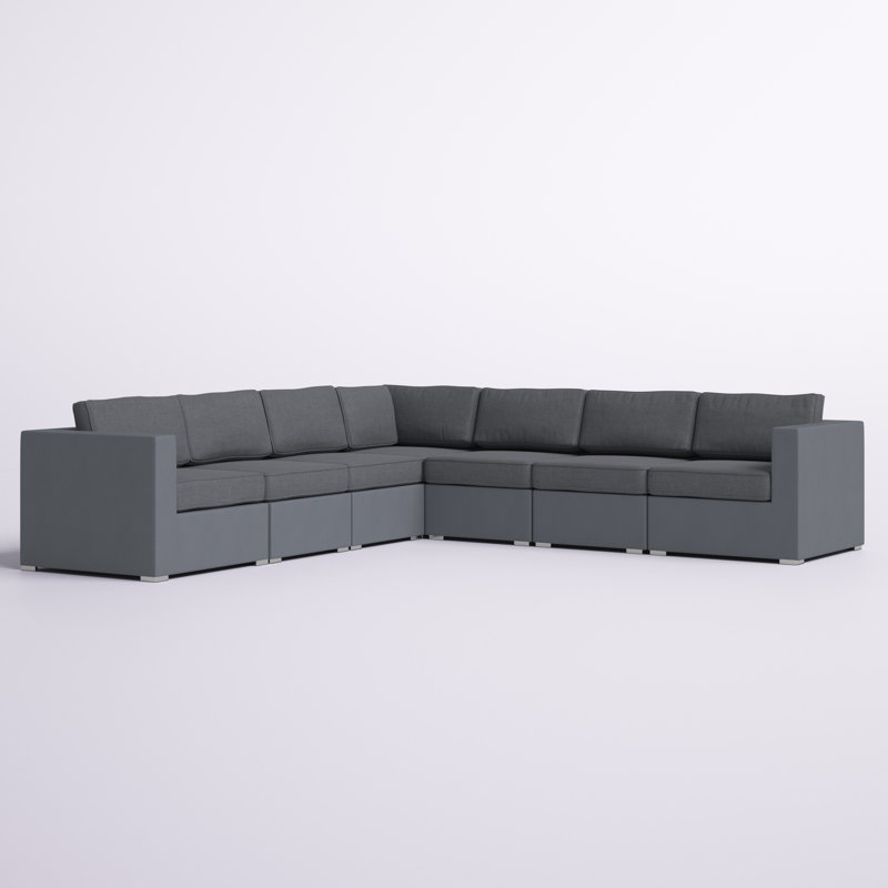 Ensemble de conversation modulaire avec coussins 7 pièces Eugenie