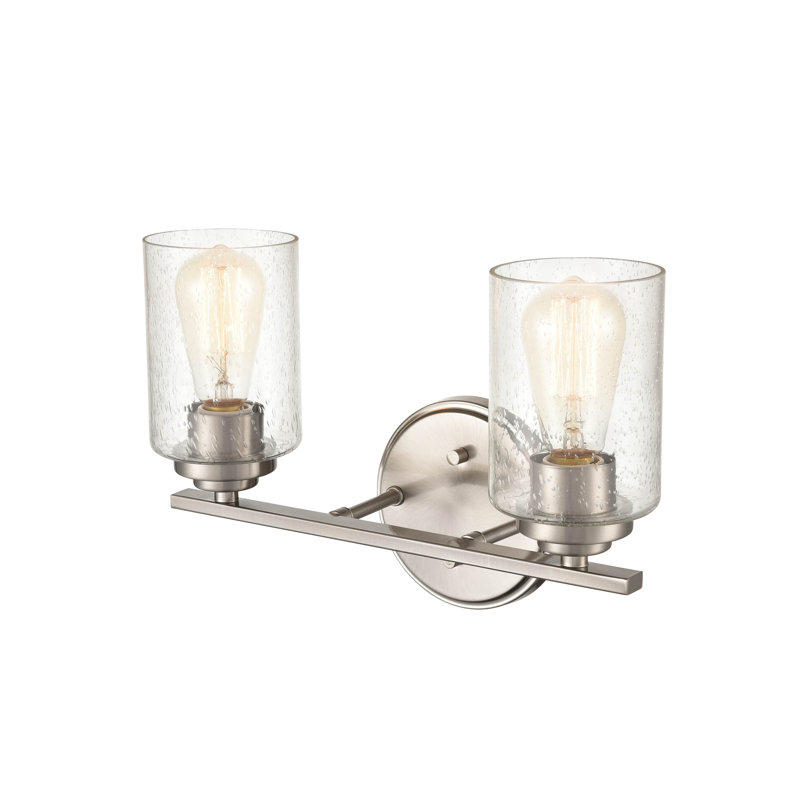 Éclairage de salle de bain à intensité variable 2 lumières Crain, Nickel satiné