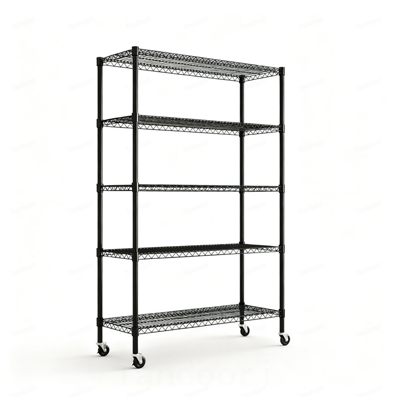 Étagère en métal robuste à 5 niveaux Étagère de rangement polyvalente en métal Capacité de 1650 lb Tablettes de rangement en fer