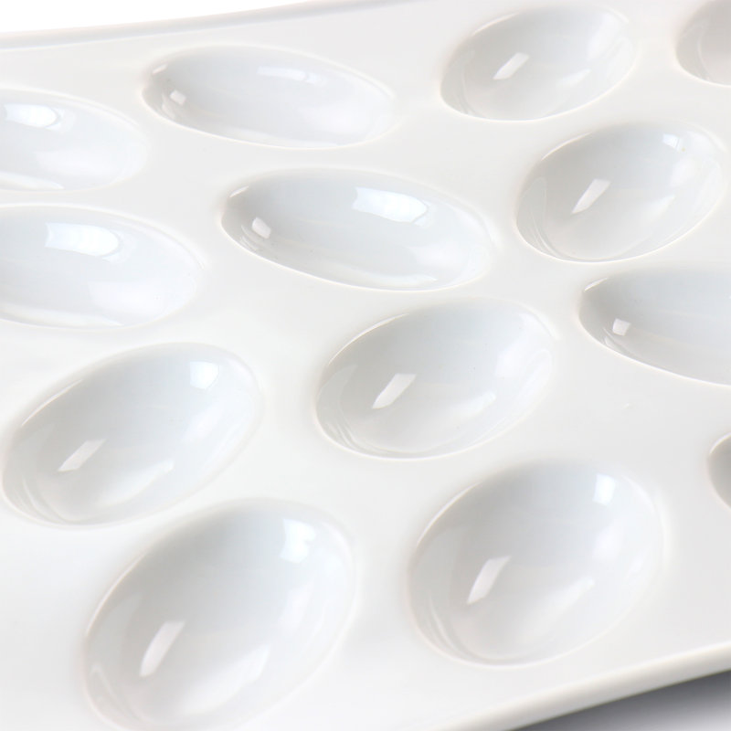 Martha Stewart 12 Inch Ceramic Deviled Eggs Serving Platter In White